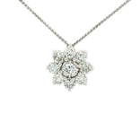Flower Cluster Colorless Nearly Flawless Diamond Pendant Necklace (2 ½ ct. tw.) in 14k White Gold