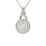 Pavé Cluster Colorless Nearly Flawless Diamond Pendant Necklace (1 ½ ct. tw.) in 18k White Gold