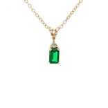 Emerald-Cut Tsavorite Garnet Pendant Necklace (⅔ ct.) in 10k Yellow Gold