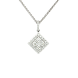 Nearly Flawless Colorless Diamond Cluster Pendant Necklace (⅔ ct. tw.) in 18k White Gold