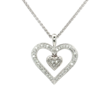 Pavé Colorless Nearly Flawless Diamond Heart Pendant Necklace (1 ct. tw.) in 14k White Gold