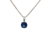 Solitaire Deep Blue Sapphire Pendant Necklace (1 ⅒ ct.) in 14k White Gold