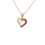 Vivid Ruby Near-Colorless Diamond Heart Pendant Necklace (⅓ ct. tw.) in 14k Yellow Gold