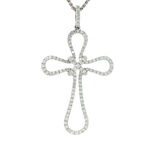 Colorless Nearly Flawless Diamond Cross Pendant Necklace (1 ½ ct. tw.) in 18k White Gold