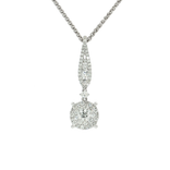 Cluster Drop Colorless Nearly Flawless Diamond Pendant Necklace (1 ct. tw.) in 18k White Gold