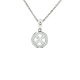 Pavé Colorless Nearly Flawless Diamond Circle Pendant Necklace (⅓ ct. tw.) in 18k White Gold