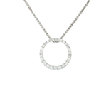 Colorless Nearly Flawless Diamond Open Circle Pendant Necklace (⅗ ct. tw.) in 18k White Gold