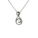 Black Rhodium Colorless Nearly Flawless Diamond Swirl Pendant Necklace (½ ct. tw.) in 18k White Gold