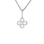 Colorless Nearly Flawless Diamond Clover Pendant Necklace (⅗ ct. tw.) in 18k White Gold