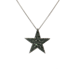 Pavé Black Diamond Star Pendant Necklace (⅖ ct. tw.) in 18k White Gold