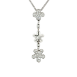 Pavé Colorless Nearly Flawless Diamond Flower Pendant Necklace (½ ct. tw.) in 18k White Gold