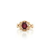 Antique Victorian Oval Deep Ruby Ring (1 ⅙ ct.) in 14k Yellow Gold