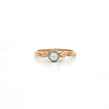Certified Round Brilliant Cut Colorless Diamond Solitaire Ring (⅛ ct.) in 18k Yellow Gold & Platinum