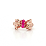 Deep Red Ruby Bow Ring (¾ ct. tw.) in 14k Rose Gold