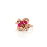 Vintage Three-Stone Art Deco Ruby Ring (⅓ ct. tw.) in 14k Rose Gold