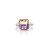Emerald-Cut Ametrine Near-Colorless Diamond Ring (3 ⅘ ct. tw.) in 14k White Gold