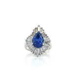 GIA Certified Pear Sapphire Colorless Diamond Ballerina Ring (7 ⅓ ct. tw.) in 14k White Gold