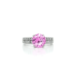 Vivid Pink Tourmaline Channel-Set Diamond Ring (3 ¼ ct. tw.) in 18k White Gold