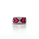 Vintage Art Deco Vivid Rubellite Diamond Ring (2 ⅒ ct. tw.) in 14k White Gold
