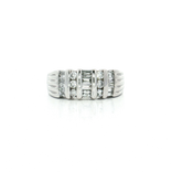 Round Brilliant Cut & Baguette Alternating Vertical Channel-Set Diamond Ring (¾ ct. tw.) in 14k White Gold