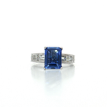 Emerald-Cut Vivid Blue Sapphire Near-Colorless Near-Flawless Diamond Ring (3 ⅓ ct. tw.) in 18k White Gold