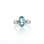 Vivid Swiss Blue Topaz & Colorless Diamond Ring (2 ⅕ ct. tw.) in 14k White Gold