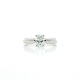 Colorless Oval Diamond Solitaire Engagement Ring (¾ ct.) in 14k White Gold