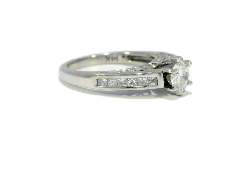 1.20 CTW EGL Certified Colorless Round Brilliant Diamond Engagement Ring in 14KT White Gold