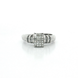 Near Colorless Invisibly Set Princess Cut & Baguette Cut Diamond Ring (1 ct. tw.) in 14k White Gold