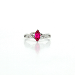 Marquise Vivid Ruby Near-Colorless Diamond Ring (¾ ct. tw.) in 10k White Gold
