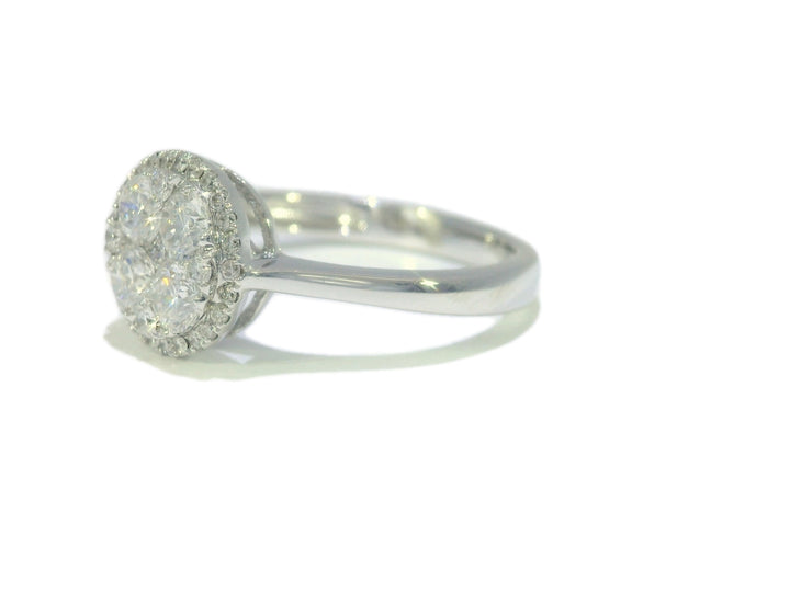0.75 CTW Round Brilliant Cut Natural Diamond Cluster Ring in White Gold
