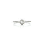 Round Brilliant Cut Colorless Diamond Halo Engagement Ring (½ ct. tw.) in 14k White Gold