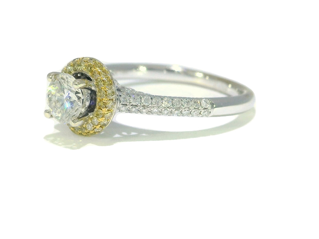 1.62 CTW EGL Certified Diamond Engagement Ring in 18KT White & Yellow Gold