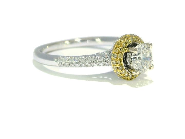 1.62 CTW EGL Certified Diamond Engagement Ring in 18KT White & Yellow Gold