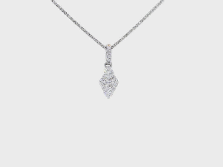 1.00 CTW Colorless & Near-Flawless Natural Diamond Pendant Necklace in 18KT White Gold