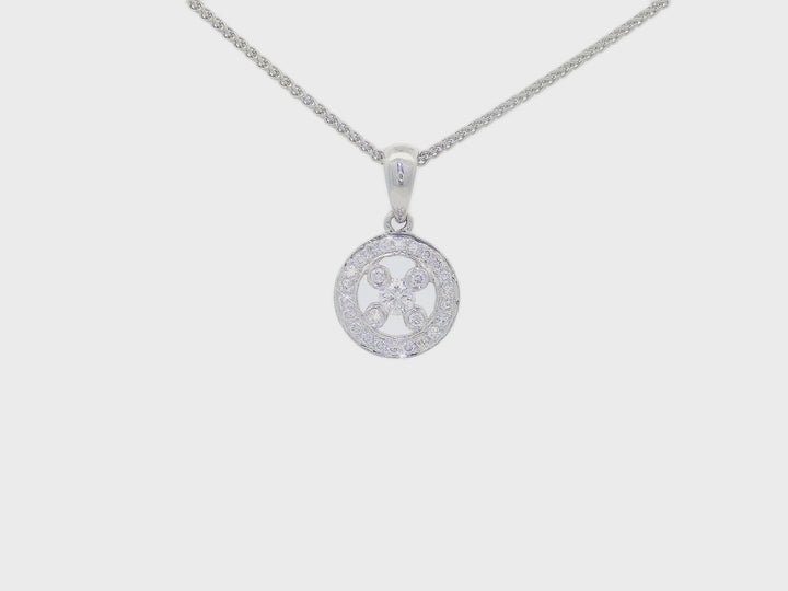 0.30 CTW Natural Diamond Circle Pendant Necklace in 18KT White Gold