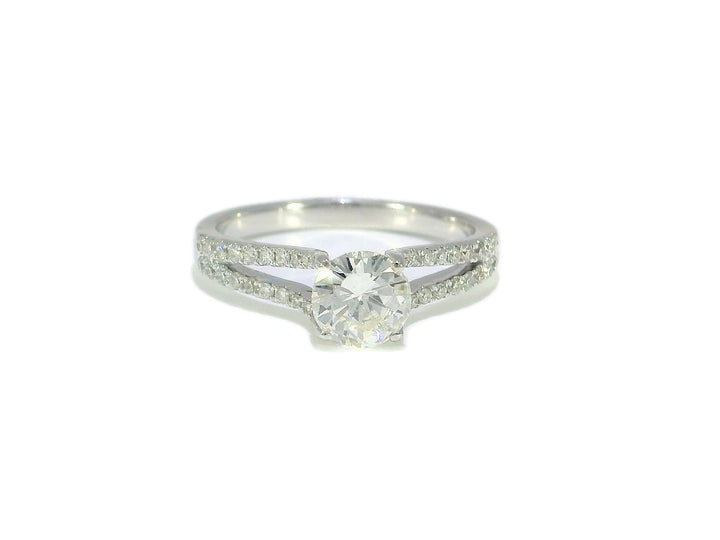 1.00 CTW EGL Certified Round Brilliant VS₁ Natural Diamond Engagement Ring in White Gold