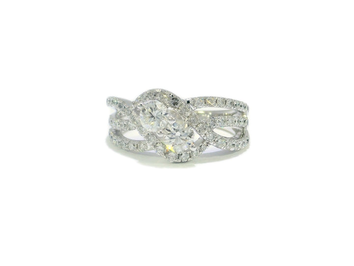 1.50 CTW Natural Diamond Engagement Ring in 14KT White Gold