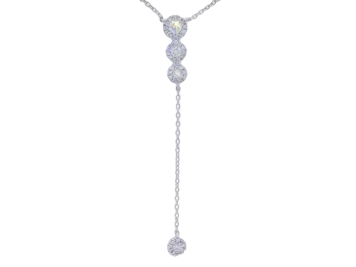 0.50 CTW Natural Diamond Lariat Necklace in 14KT White Gold
