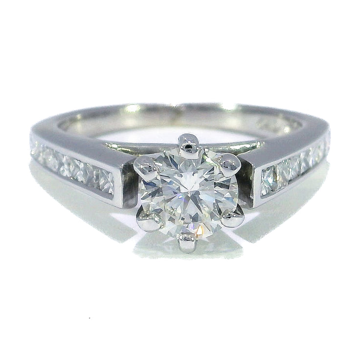 1.47 CTW GIA & EGL Certified Internally Flawless Round Brilliant Diamond Engagement Ring in 18KT White Gold