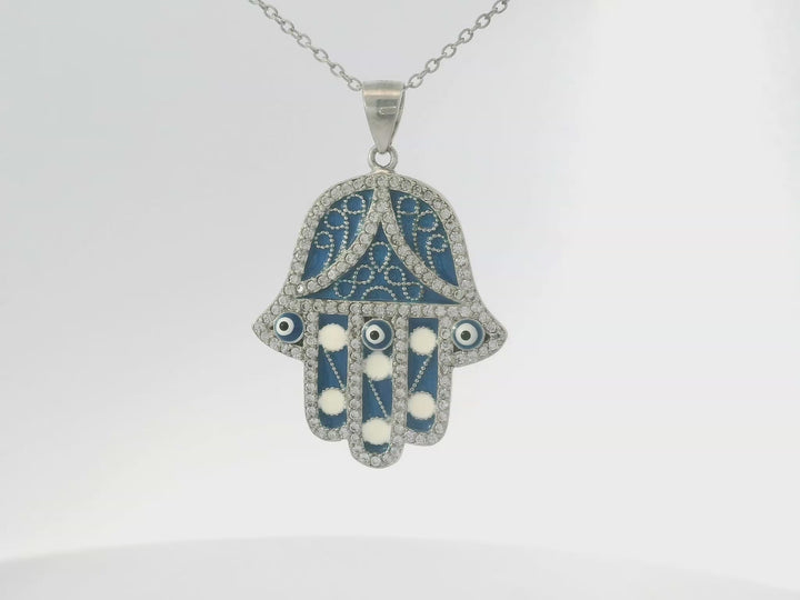 Elegant Hamsa Pendant.