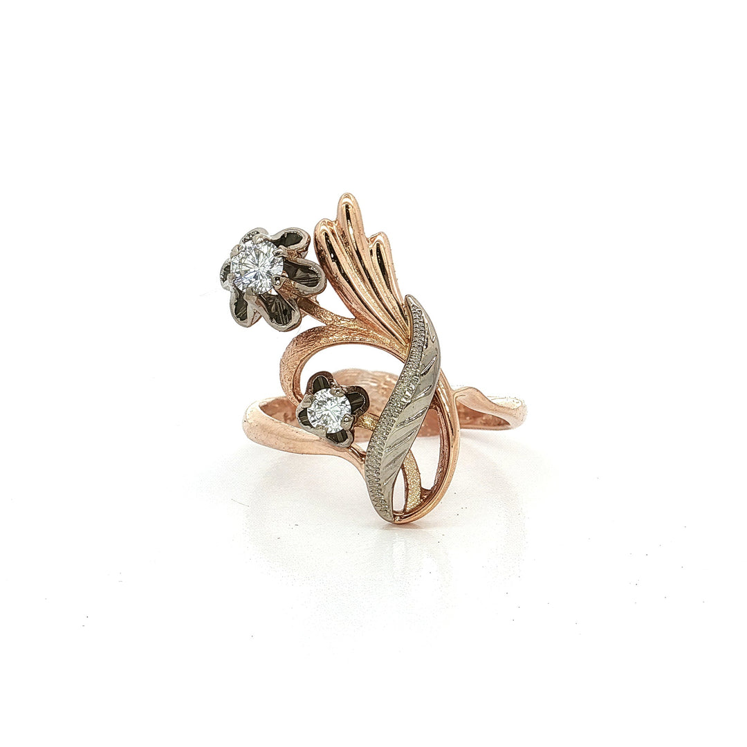 Vintage Diamond Floral Ring in Two-Tone Gold – Jewelry Depot