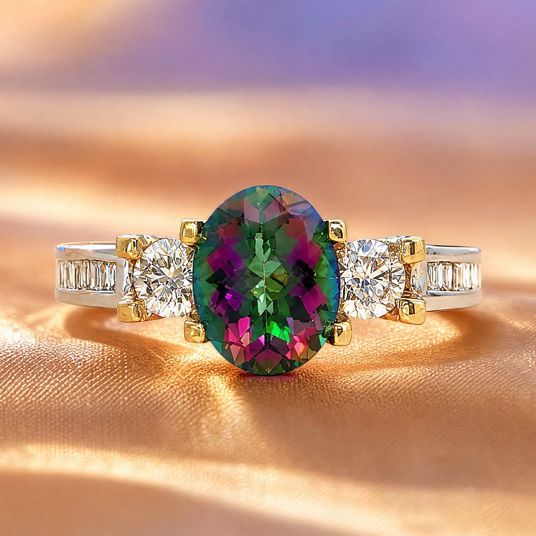 Vintage Diamond Floral Ring in Two-Tone Gold – Jewelry Depot