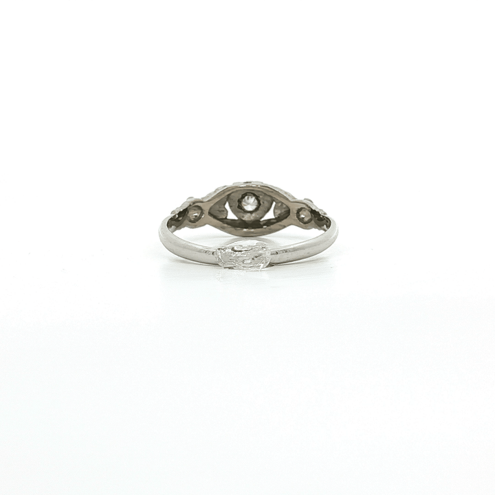 0.05 CT Antique Victorian Era Old Single Cut Natural Near Colorless Diamond Ring in 14kt White Gold – Jewelry Depot, Inc.