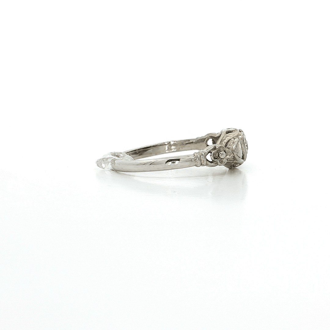 0.05 CT Antique Victorian Era Old Single Cut Natural Near Colorless Diamond Ring in 14kt White Gold – Jewelry Depot, Inc.