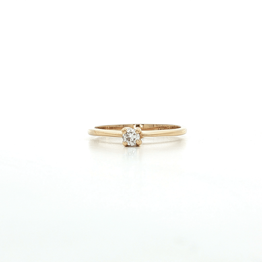 Round Brilliant Cut Solitaire Diamond Ring (1/10 ct.) 14k Yellow Gold