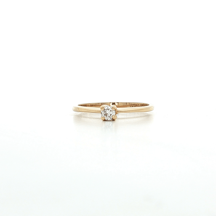 0.10 CT Natural Round Brilliant Cut Solitaire Diamond Ring in 14kt Yellow Gold – Jewelry Depot, Inc.