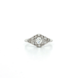 Vintage Art Deco Old European Cut Colorless Diamond Engagement Ring (½ ct. tw.) in Platinum