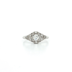Vintage Art Deco Old European Cut Colorless Diamond Engagement Ring (½ ct. tw.) in Platinum