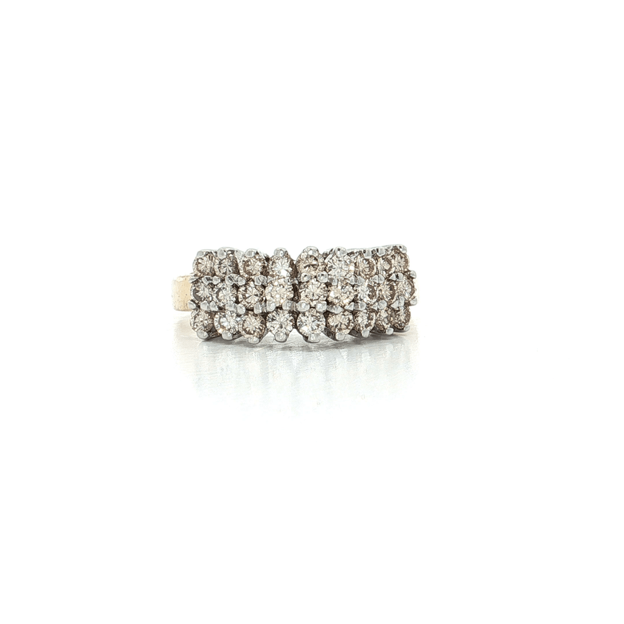 Round Brilliant Cut Diamond Pyramid Ring (3/4 ct.) 14k Yellow & White Gold